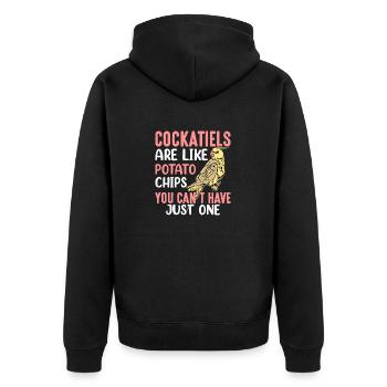 Les calopsittes sont comme des chips de pommes de terre oiseau perroquet aviaire - Veste à capuche bio Premium Unisexe - noir - Dos - Nico (187cm)