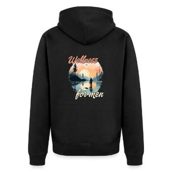 Fishing gift for men fishing trip fisherman - Unisex Premium Organic Zip Hoodie - black - Back - Nico (187cm)
