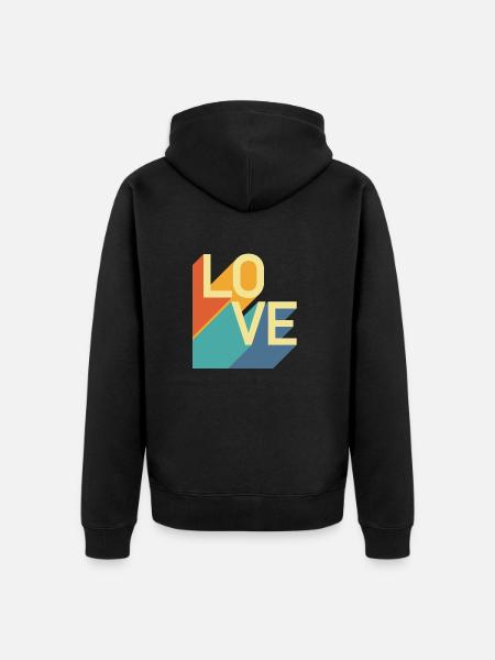 AMOUR - Rétro - Veste à capuche bio Premium Unisexe - noir