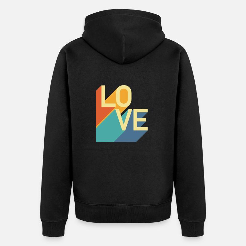 AMOUR - Rétro - Veste à capuche bio Premium Unisexe - noir