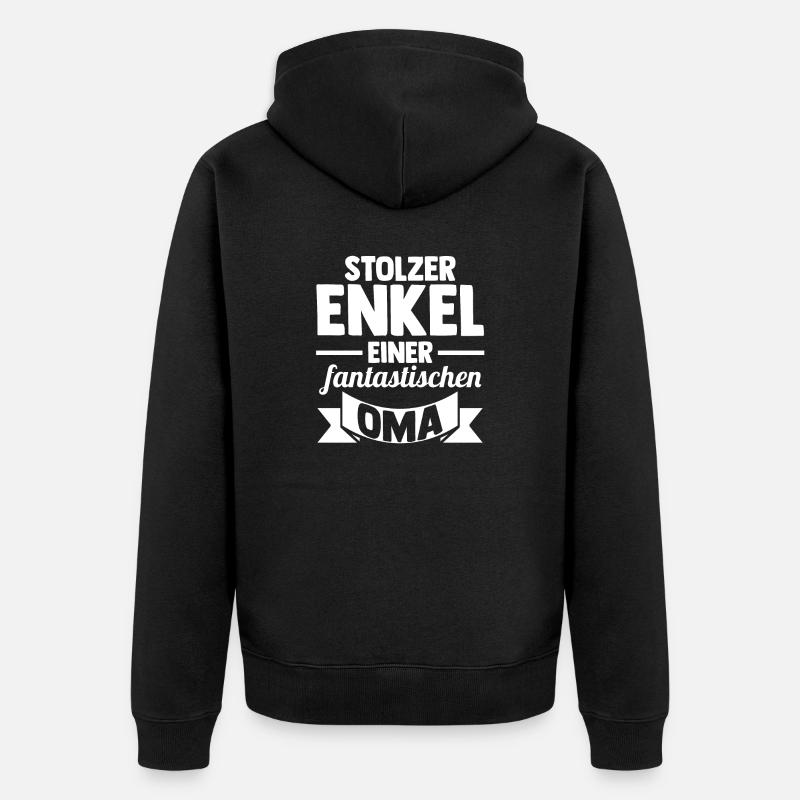 Großmutter Oma Enkelkind Enkel - Unisex Premium Bio Zip Hoodie - Schwarz