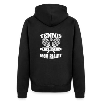 Tennisverein Tennis Tennisliebhaber Tennisspieler - Unisex Premium Bio Zip Hoodie - Schwarz - Hinten - Nico (187cm)