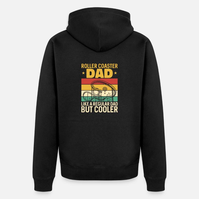 Achterbahn Rollercoaster Freizeitpark - Unisex Premium Bio Zip Hoodie - Schwarz
