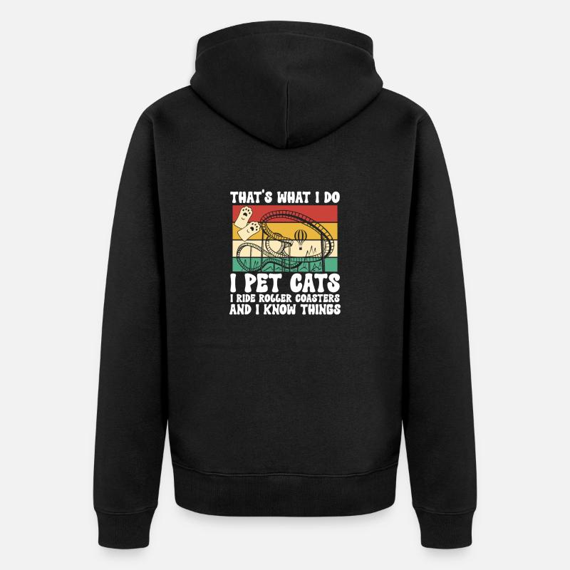 Achterbahn Rollercoaster Freizeitpark - Unisex Premium Bio Zip Hoodie - Schwarz