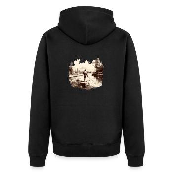 Pêche à la mouche Pêche Chemise Homme Pêche Truite Pêche - Veste à capuche bio Premium Unisexe - noir - Dos - Nico (187cm)