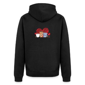 La Saint-Valentin Café Boire L’amant Coeur Amour - Veste à capuche bio Premium Unisexe - noir - Dos - Nico (187cm)