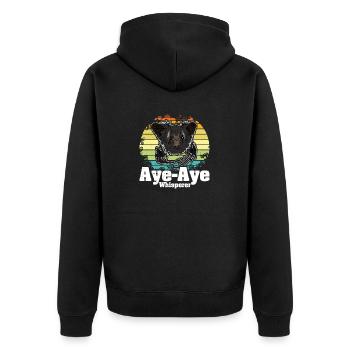 Aye-Aye Whisperer Primat Lemuren Madagaskar - Unisex Premium Bio Zip Hoodie - Schwarz - Hinten - Nico (187cm)