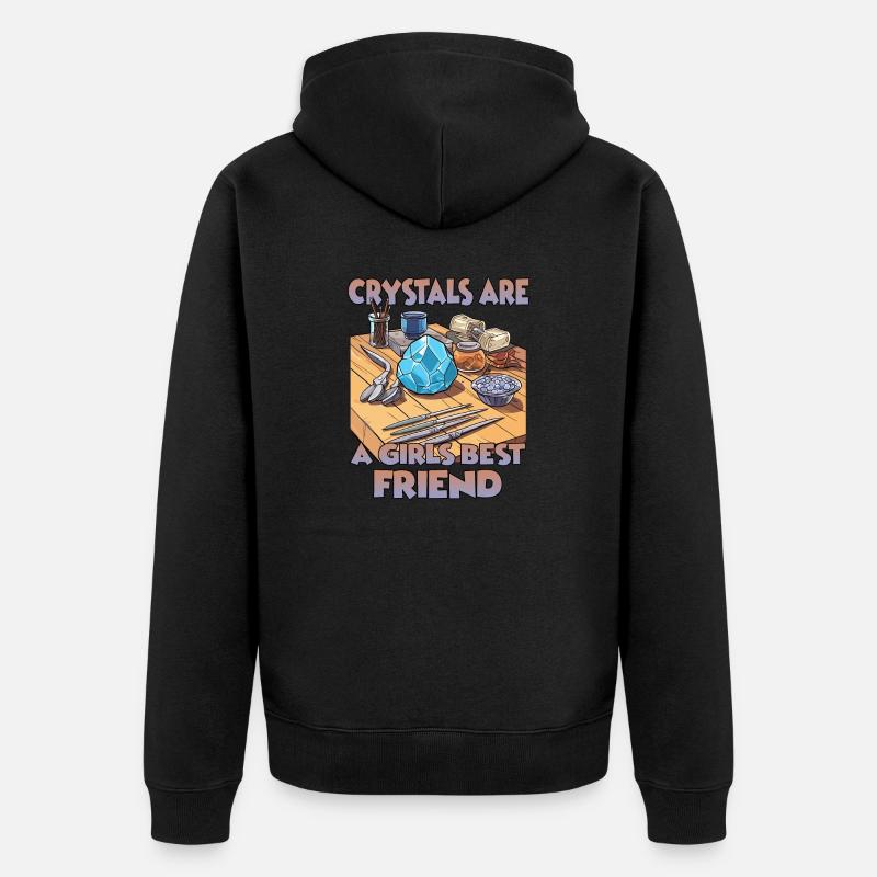GemStoneCrafts Cadeau de cristaux enchantés - Veste à capuche bio Premium Unisexe - noir