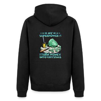 T-shirt Fans de cristal Cultiver soi-même de - Veste à capuche bio Premium Unisexe - noir - Dos - Nico (187cm)