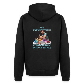Cadeau Sparkling Creations cultivateur de cristal - Veste à capuche bio Premium Unisexe - noir - Dos - Nico (187cm)