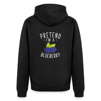 Heidelbeere Frucht Blaubeere - Unisex Premium Bio Zip Hoodie - Schwarz - Hinten - Nico (187cm)