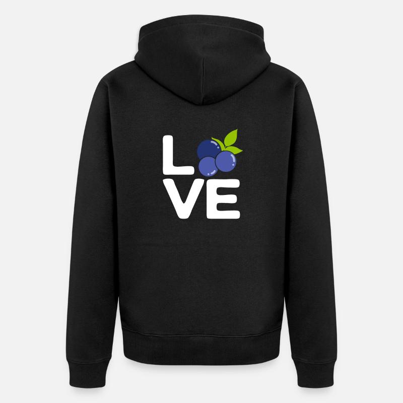 Myrtille, Fruits, Myrtille - Veste à capuche bio Premium Unisexe - noir