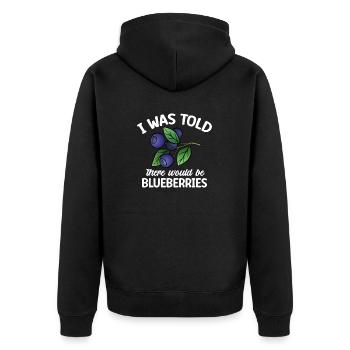 Heidelbeere Frucht Blaubeere - Unisex Premium Bio Zip Hoodie - Schwarz - Hinten - Nico (187cm)
