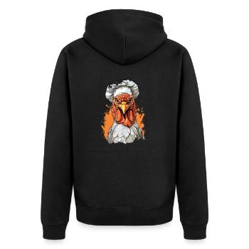 Cooler Truthahn Koch Happy Thanksgiving Geschenk - Unisex Premium Bio Zip Hoodie - Schwarz - Hinten - Nico (187cm)