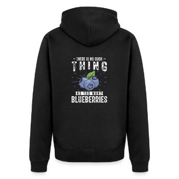 Heidelbeere Frucht Blaubeere - Unisex Premium Bio Zip Hoodie - Schwarz - Hinten - Nico (187cm)