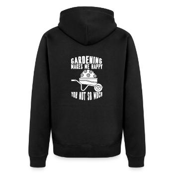 Garden Hobby Gardener Gardening Gardening Gardener - Unisex Premium Organic Zip Hoodie - black - Back - Nico (187cm)