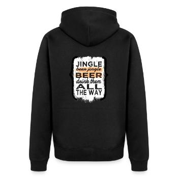 beard gang awkward humor drunk santa dinosaur fan - Unisex Premium Bio Zip Hoodie - Schwarz - Hinten - Nico (187cm)