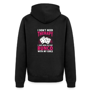 Bunco Dice Game - Unisex Premium Organic Zip Hoodie - black - Back - Nico (187cm)