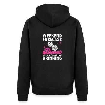 Bunco Dice Game - Unisex Premium Organic Zip Hoodie - black - Back - Nico (187cm)
