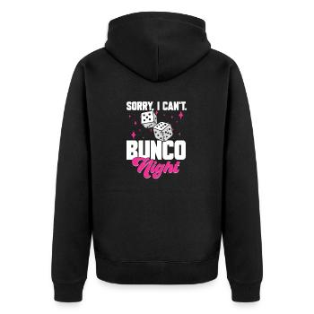 Bunco Dice Game - Unisex Premium Organic Zip Hoodie - black - Back - Nico (187cm)