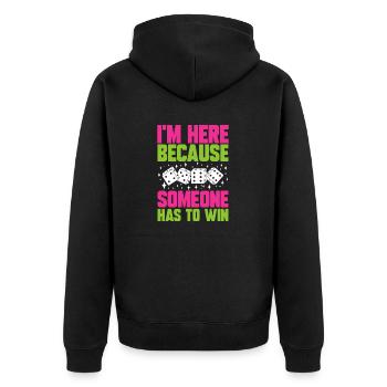 Bunco Dice Game - Unisex Premium Organic Zip Hoodie - black - Back - Nico (187cm)