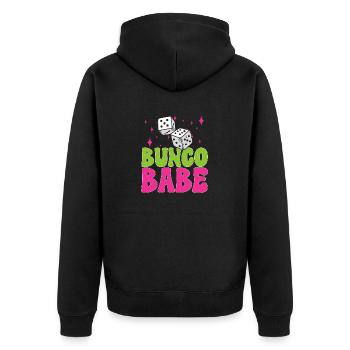 Bunco Dice Game - Unisex Premium Organic Zip Hoodie - black - Back - Nico (187cm)
