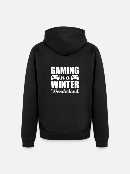 Gaming Winter Wonderland - Unisex Premium Organic Zip Hoodie - black