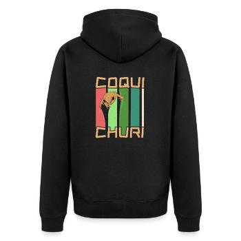 Red-eyed Coqui Frog Eleutherodactylus antillensis - Unisex Premium Bio Zip Hoodie - Schwarz - Hinten - Nico (187cm)