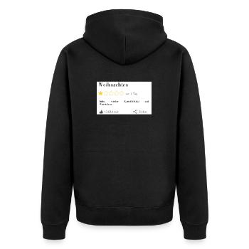 Kartoffelsalat und Würstchen... - Unisex Premium Bio Zip Hoodie - Schwarz - Hinten - Nico (187cm)