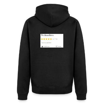 Weihnachten... lasst uns betrinken! - Unisex Premium Bio Zip Hoodie - Schwarz - Hinten - Nico (187cm)