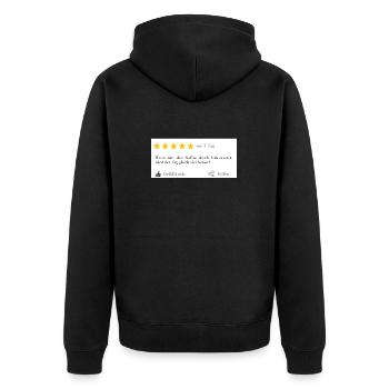 Kaffee durch Gin ersetzen! - Unisex Premium Bio Zip Hoodie - Schwarz - Hinten - Nico (187cm)
