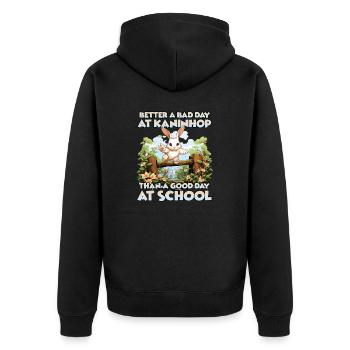 JumpJoy Kaninhop training for your rabbit - Unisex Premium Organic Zip Hoodie - black - Back - Nico (187cm)