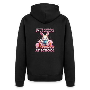 Kaninhop Deluxe: obstacle course for rabbits - Unisex Premium Organic Zip Hoodie - black - Back - Nico (187cm)