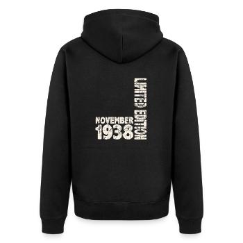 November 1938 Limited Edition 85 Years Man Woman - Unisex Premium Organic Zip Hoodie - black - Back - Nico (187cm)