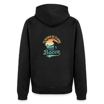 Je préfère jouer à la pétanque en équipe - Veste à capuche bio Premium Unisexe - noir - Dos - Nico (187cm)