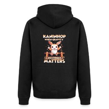 on tour rabbit hop gift - Unisex Premium Organic Zip Hoodie - black - Back - Nico (187cm)