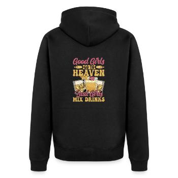Bad Girls Mix Drinks Bartender Barmaid - Unisex Premium Organic Zip Hoodie - black - Back - Nico (187cm)