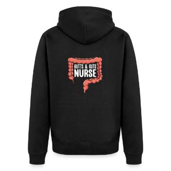 Gastroenterologie Endoskopie Koloskopie - Unisex Premium Bio Zip Hoodie - Schwarz - Hinten - Nico (187cm)