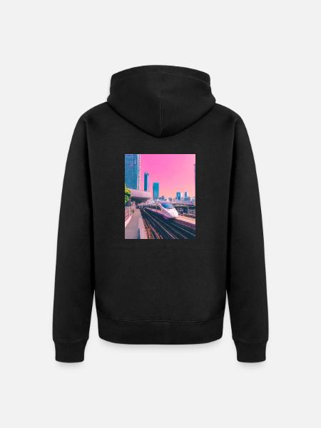 Zug Tokio - Unisex Premium Bio Zip Hoodie - Schwarz