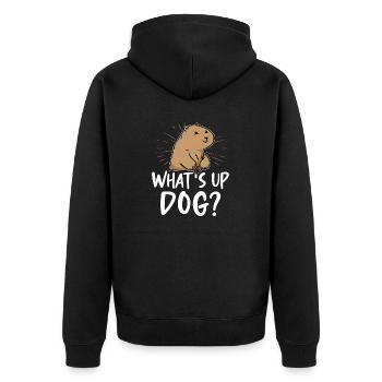 Chien de prairie - Veste à capuche bio Premium Unisexe - noir - Dos - Nico (187cm)