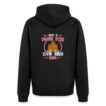 Chien de prairie - Veste à capuche bio Premium Unisexe - noir - Dos - Nico (187cm)