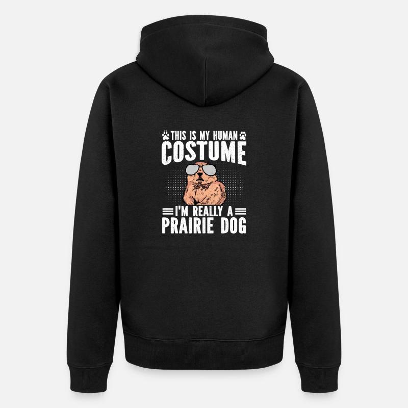 Chien de prairie - Veste à capuche bio Premium Unisexe - noir