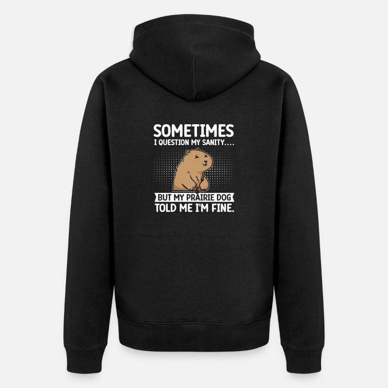 Chien de prairie - Veste à capuche bio Premium Unisexe - noir