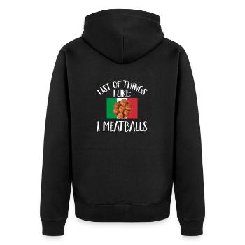 Fleischbällchen Italien Italienisches Essen - Unisex Premium Bio Zip Hoodie - Schwarz - Hinten - Nico (187cm)
