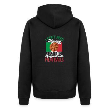 Fleischbällchen Italien Italienisches Essen - Unisex Premium Bio Zip Hoodie - Schwarz - Hinten - Nico (187cm)