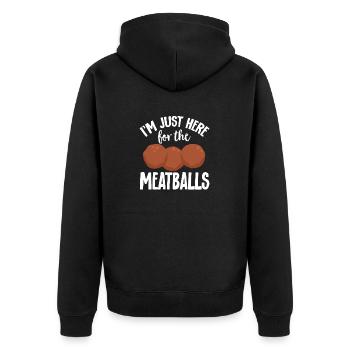 Fleischbällchen Italien Italienisches Essen - Unisex Premium Bio Zip Hoodie - Schwarz - Hinten - Nico (187cm)