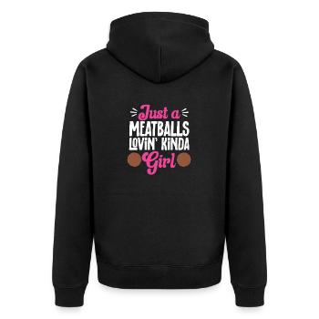Fleischbällchen Italien Italienisches Essen - Unisex Premium Bio Zip Hoodie - Schwarz - Hinten - Nico (187cm)