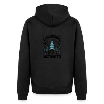 Weihnachtsstimmung aktiviert - Unisex Premium Bio Zip Hoodie - Schwarz - Hinten - Nico (187cm)