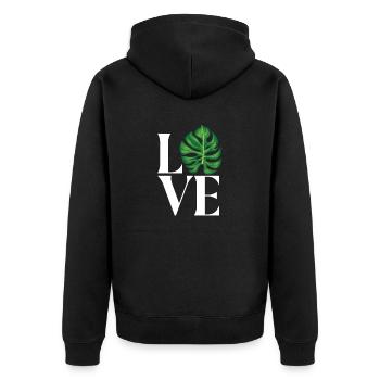 Monstera Deliciosa Albo Plante d’intérieur botanique - Veste à capuche bio Premium Unisexe - noir - Dos - Nico (187cm)