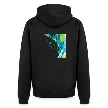 Toprope Climbing Nature Experience & Adrenaline - Unisex Premium Organic Zip Hoodie - black - Back - Nico (187cm)